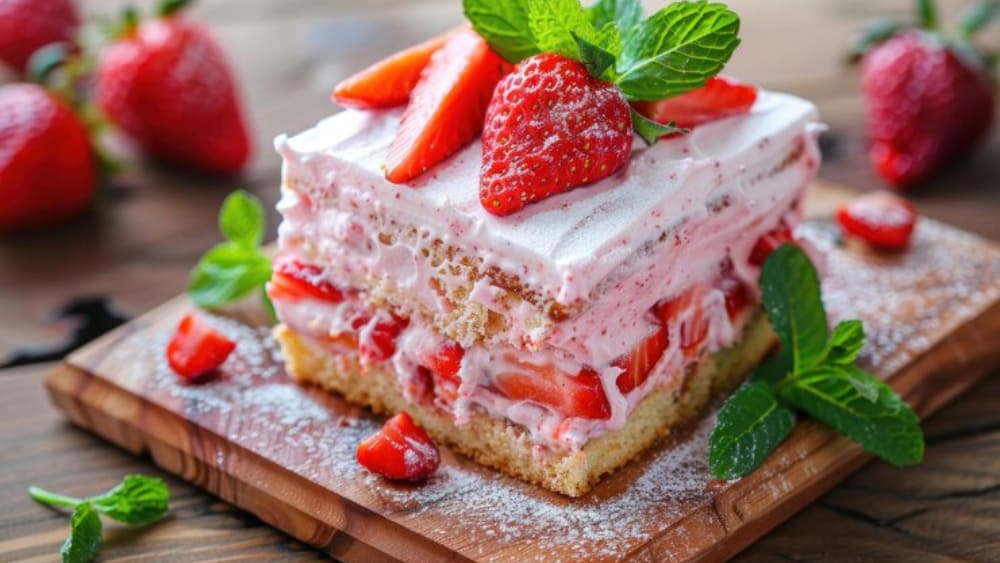طرز تهیه کیک توت فرنگی با شبر خامه.به روش آسان در خانه