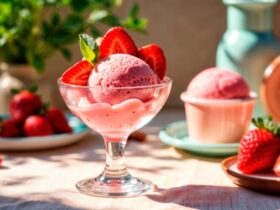 بستنی توت فرنگی خانگی