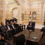 دیدار لاریجانی با نخست وزیر لبنان؛ لبخند هیات ایرانی و ژست خاص رییس کمیسیون امنیت ملی + عکس